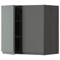 METOD Wall cabinet with shelves/2 doors, black/Voxtorp dark grey, 60x60 cm