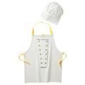 TOPPKLOCKA Children’s apron with chef’s hat, white/yellow