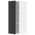 METOD Wall cabinet with shelves, white/Nickebo matt anthracite, 30x80 cm