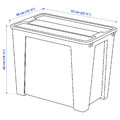 SAMLA Box with lid, transparent, 57x39x42 cm/65 l