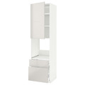 METOD / MAXIMERA Hi cab f ov w dr/2 frnt/1 m/1 h drw, white/Ringhult light grey, 60x60x220 cm