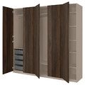 PAX / STORKLINTA Wardrobe combination, grey-beige/dark brown stained oak effect, 250x60x236 cm