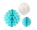 Decoration Honeycomb Ball 3pcs 15, 22, 29cm, blue mix