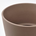 KLARBÄR Plant pot with saucer, in/outdoor brown, 12 cm