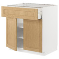 METOD / MAXIMERA Base cabinet with drawer/2 doors, white/Forsbacka oak, 80x60 cm