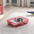 TROFAST Storage combination with boxes, white/light red, 99x44x56 cm