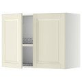 METOD Wall cabinet w dish drainer/2 doors, white/Bodbyn off-white, 80x60 cm