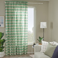 GLANSHAGTORN Curtain, 1 piece, green white/black, 300x250 cm