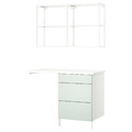 ENHET Storage combination, white/pale grey-green, 121.5x63.5x222 cm