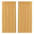 VÄXELBRUK Curtains, 1 pair, yellow, 140x300 cm