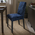 BERGMUND Chair, black/Kvillsfors dark blue/blue, 52x59x96 cm