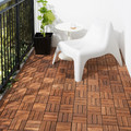 RUNNEN Floor decking, outdoor, brown stained, 0.81 m²