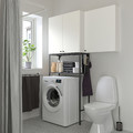 ENHET Storage combination for laundry, anthracite/white, 140x32x204 cm