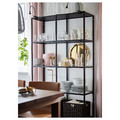 VITTSJÖ Shelving unit, black-brown, glass, 100x175 cm