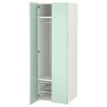 SMÅSTAD / PLATSA Wardrobe, white/light green, 60x57x181 cm