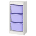 TROFAST Storage combination with boxes, white/lilac, 46x30x94 cm