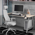 UTESPELARE / MATCHSPEL Gaming desk and chair, ash effect/light grey
