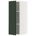 METOD Wall cabinet with shelves, white/Havstorp deep green, 30x80 cm