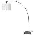 NYMÖ / SKAFTET Floor lamp, arched, white, brass-colour