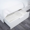 BRIMNES Bed frame w storage and headboard, white, Lönset, 160x200 cm