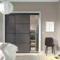 SKYTTA / MEHAMN Sliding door combination, black/double sided dark grey, 177x205 cm