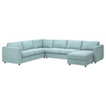VIMLE Cvr crnr sofa-bed 5-seat w chs lng, Saxemara light blue