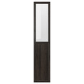 OXBERG Panel/glass door, dark brown oak effect, 40x192 cm