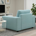 VIMLE Armchair, with wide armrests/Saxemara light blue