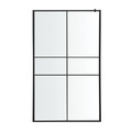 GoodHome Walk-in Shower Panel Ahti 100cm, chrome/black