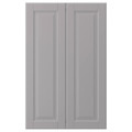 BODBYN 2-p door f corner base cabinet set, grey, 25x80 cm