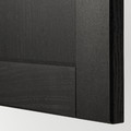 METOD Corner wall cabinet with shelves, black/Lerhyttan black stained, 67.5x67.5x100 cm