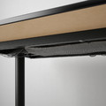 BEKANT Desk, black stained ash veneer, black, 140x60 cm
