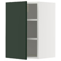 METOD Wall cabinet with shelves, white/Havstorp deep green, 40x60 cm