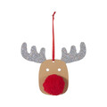 Christmas Hanging Decoration Reindeer with Red Nose