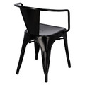 Metal Chair Paris Arms, black