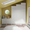 PLATSA Wardrobe with 9 doors, white Sannidal/white, 300x57x271 cm