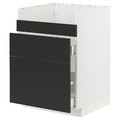 METOD / MAXIMERA Base cb f HAVSEN snk/3 frnts/2 drws, white/Nickebo matt anthracite, 60x60 cm