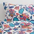 VITKNAVEL Duvet cover and pillowcase, flower/multicoloured, 150x200/50x60 cm