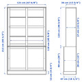 HAVSTA Storage comb w sliding glass doors, white, 121x47x212 cm
