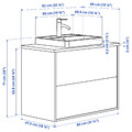 HAVBÄCK / ORRSJÖN Wash-stnd w drawers/wash-basin/tap, dark grey/grey stone effect, 82x49x71 cm