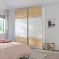 MEHAMN 4 panels for sliding door frame, white stained oak effect, white, 75x236 cm