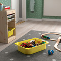 TROFAST Storage combination w boxes/trays, light white stained pine grey/yellow, 32x44x52 cm