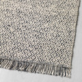 RÖRKÄR Rug, flatwoven, black/natural, 80x150 cm