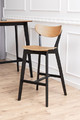 Bar Stool Roxby, black/natural