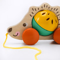 UPPSTÅ Pull toy, hedgehog/multicolour