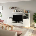 BESTÅ / LACK TV storage combination, white, 240x42x129 cm