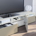 BESTÅ TV unit, white/Selsviken high-gloss/beige, 180x42x39 cm