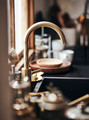 DELSJÖN Kitchen mixer tap, brass-colour