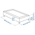 LYNGÖR Sprung mattress base with legs, dark grey, 90x200 cm