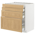 METOD / MAXIMERA Base cab 4 frnts/4 drawers, white/Forsbacka oak, 80x60 cm